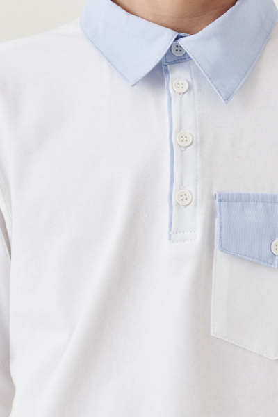 Демисезонный трикотажный джемпер в универсальном стиле Panda Kids 261543-122 Белый - фото 3