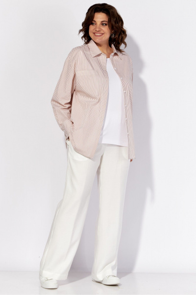 Блуза прямого силуэта из хлопка с накладным карманом Anna Majewska 1535 - фото 4