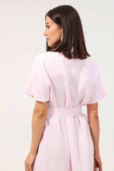 Платье розовое летнее прямого силуэта с поясом LM ВИ3067 розовый_зефир - фото 6