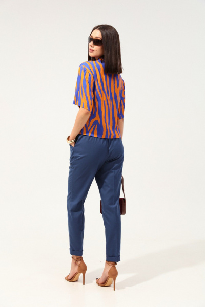 Брюки с эластичным поясом и свободным силуэтом LM БЛ9052-1 - фото 7