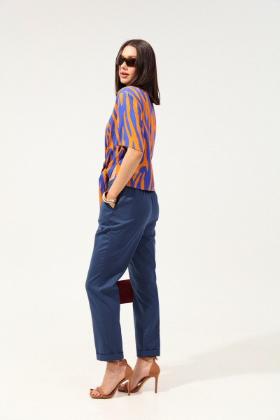 Брюки с эластичным поясом и свободным силуэтом LM БЛ9052-1 - фото 6