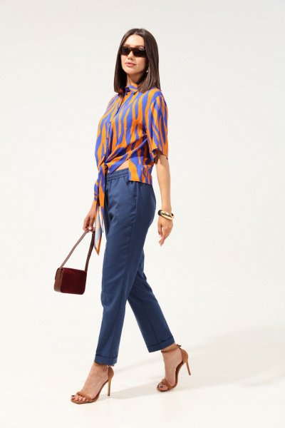 Брюки с эластичным поясом и свободным силуэтом LM БЛ9052-1 - фото 5