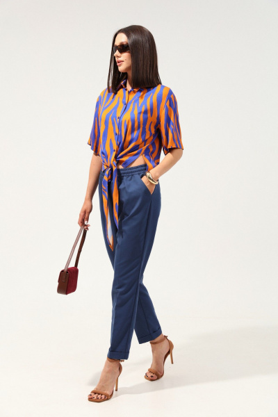 Брюки с эластичным поясом и свободным силуэтом LM БЛ9052-1 - фото 4