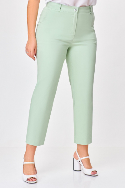 Брюки зеленые летние прямого силуэта из джинса Swallow 754 нежная_мята - фото 8
