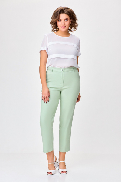 Брюки зеленые летние прямого силуэта из джинса Swallow 754 нежная_мята - фото 2