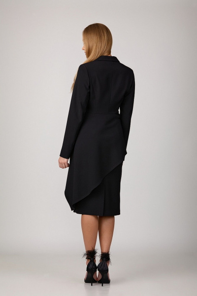 Жакет и юбка из стрейчевой костюмной ткани с асимметричной баской Rosheli 884/4 - фото 3