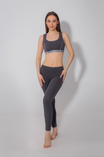 Леггинсы ЛЕДИ ГРАНД 2323104 графитовый_велюр - фото 1