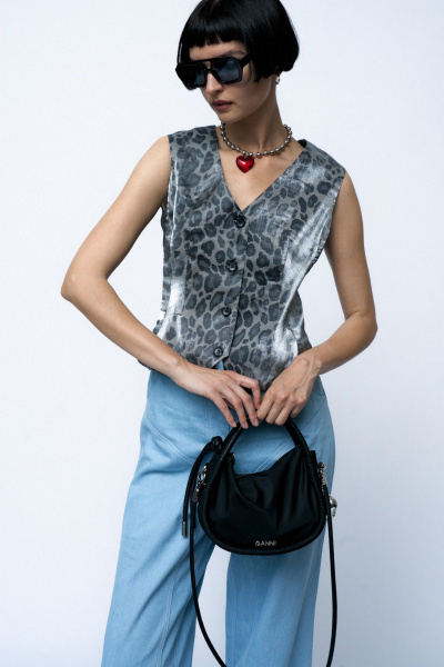 Жилет прилегающий из вискозы летний леопардовый MilMil 1122 леопардовый_серый - фото 6