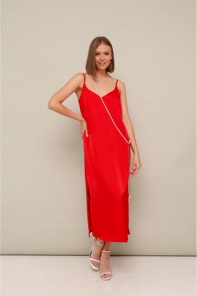 Платье-комбинация с разрезами леопардовое летнее PUR PUR 11-098/3 - фото 1