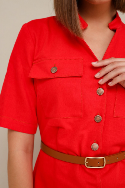 Платье джинсовое миди с пуговицами и ремнем PUR PUR 11-284/1 - фото 4