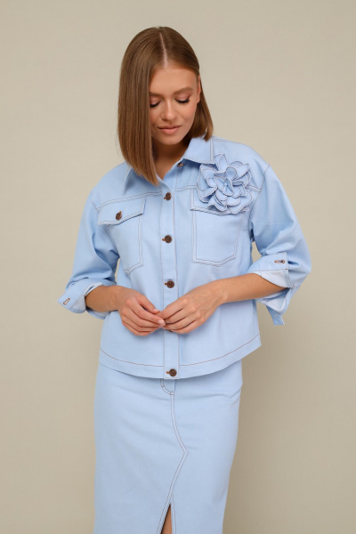 Комплект джинсовый жакет и юбка летний PUR PUR 11-286/4 - фото 2