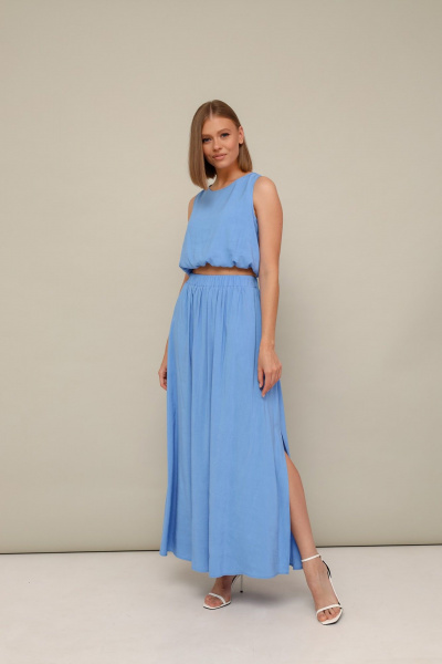 Летний комплект блуза и юбка А-образный силуэт PUR PUR 11-301/1 - фото 2