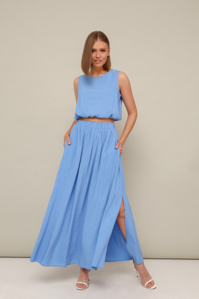 Летний комплект блуза и юбка А-образный силуэт PUR PUR 11-301/1 - фото 1