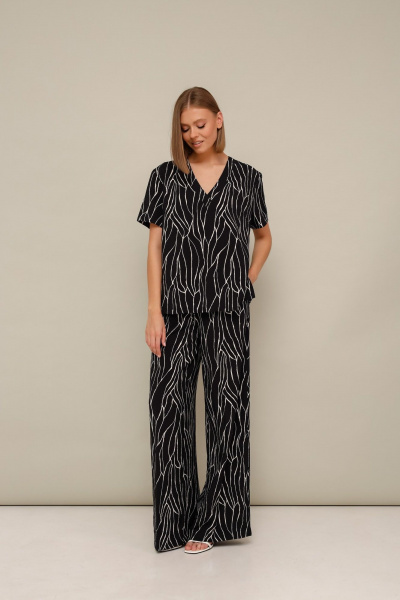 Летний комплект блуза и брюки прямой крой с разрезами PUR PUR 11-303 - фото 2