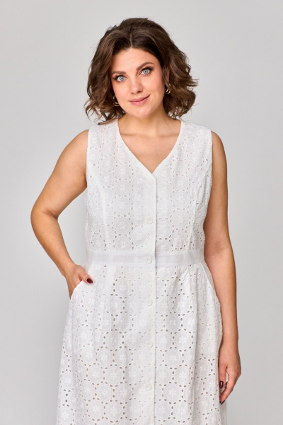 Платье ANASTASIA MAK 1194 молочный - фото 8