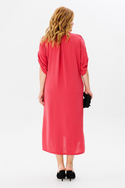 Летнее платье с принтом и поясом для ежедневных образов Michel chic 2167 ягодный - фото 6