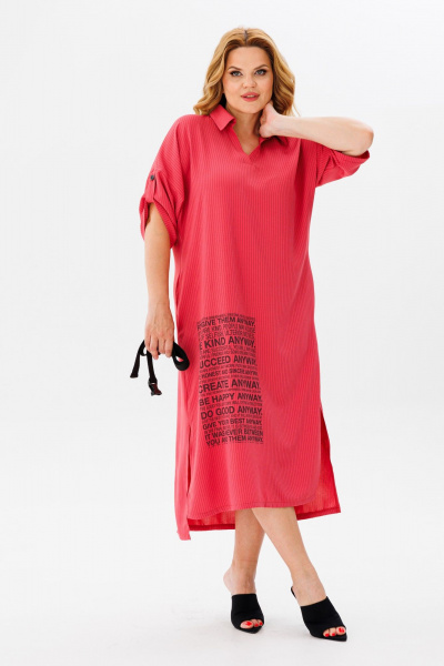 Летнее платье с принтом и поясом для ежедневных образов Michel chic 2167 ягодный - фото 3