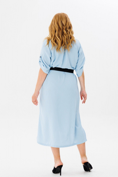 Летнее платье casual с воротником и карманами Michel chic 2167 голубой - фото 7