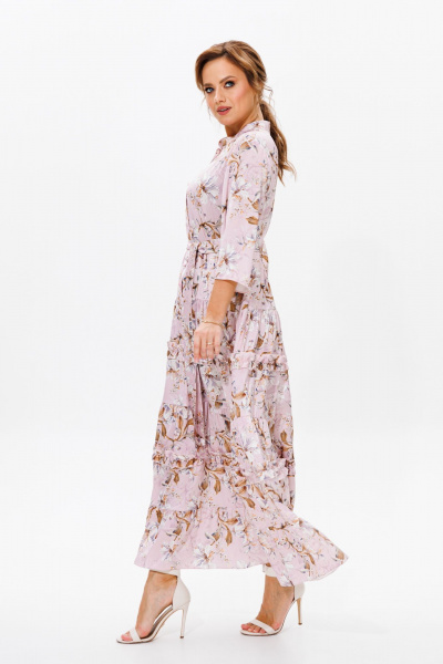 Летнее нарядное платье из струящегося атласа с воланами Mubliz 183 - фото 18