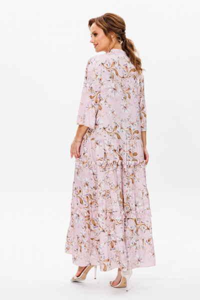 Летнее нарядное платье из струящегося атласа с воланами Mubliz 183 - фото 15