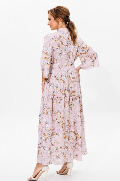 Летнее нарядное платье из струящегося атласа с воланами Mubliz 183 - фото 10