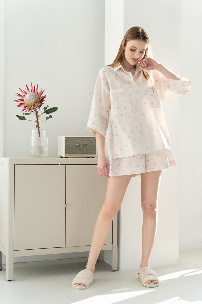 Круглогодичный домашний комплект рубашка и шорты из хлопка Art Ribbon G1031 - фото 2