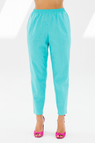 Летний костюм из льна: жакет и зауженные брюки Mubliz 194 голубой - фото 12