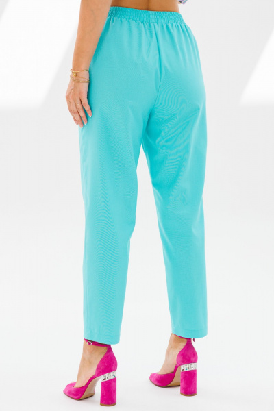 Летний костюм из льна: жакет и зауженные брюки Mubliz 194 голубой - фото 5