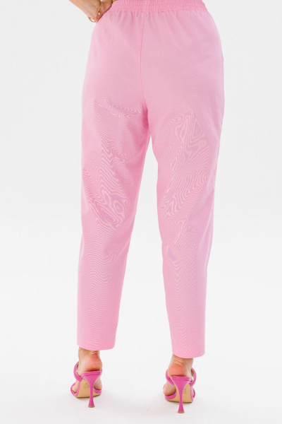 Летний женский костюм из льна: жакет и брюки с карманами Mubliz 194 розовый - фото 17