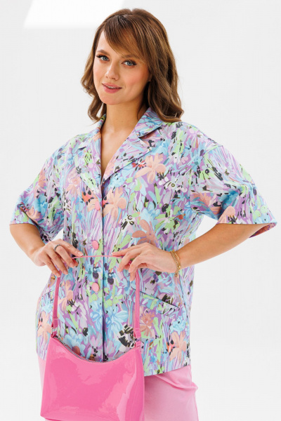 Летний женский костюм из льна: жакет и брюки с карманами Mubliz 194 розовый - фото 12