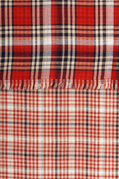 Шарф шотландка красный бежево-серый для зимы TrendCorner 6-6-23-358 1742 - фото 2