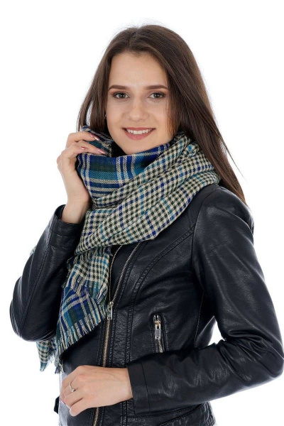 Шарф шотландка хаки бежево-серый для зимы TrendCorner 6-6-23-358 1743 - фото 1