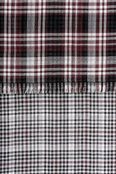 Шарф зимний шотландка черный бордо 80x200 см для стиля TrendCorner 6-6-23-358 775 - фото 2