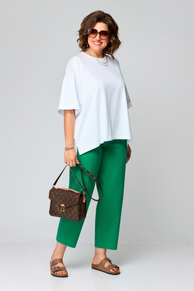 Футболка свободного кроя из хлопка для полных Bliss 179 белый - фото 1