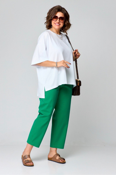 Футболка свободного кроя из хлопка для полных Bliss 179 белый - фото 5