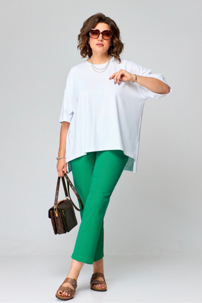 Футболка свободного кроя из хлопка для полных Bliss 179 белый - фото 2