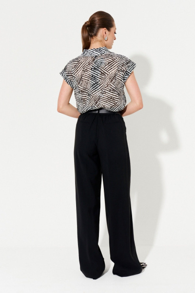 Блузка из хлопка с коротким рукавом и классической длиной Ketty К-16440 черно-белый - фото 6