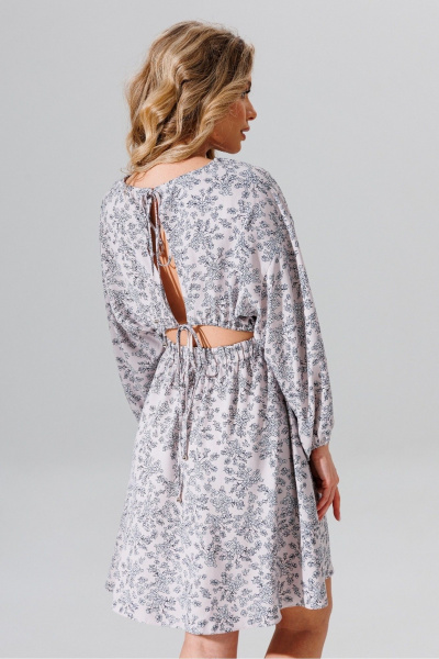 Платье из вискозы на резинке с карманами и воланами Faufilure C1641 - фото 3