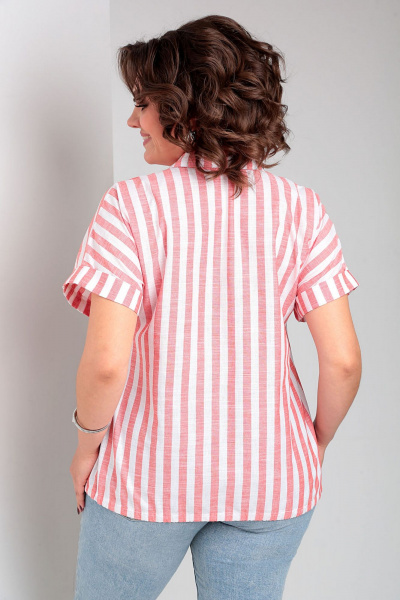 Легкая хлопковая блузка с вышивкой и рукавом «летучая мышь» Таир-Гранд 62434 красный - фото 6