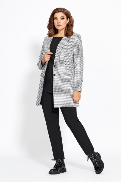 Блуза, брюки, жакет Mubliz 460 черно-белый - фото 1