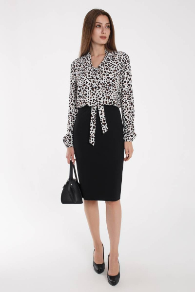 Юбка колокол из хлопка с карманами до колен Madech 19142 черный - фото 1