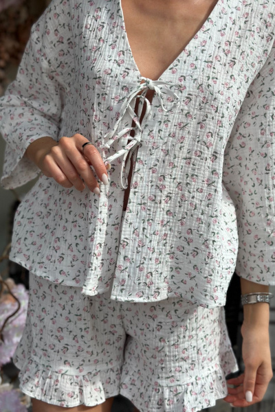 Рубашка, шорты THE.WOMAN 0196 белый - фото 5