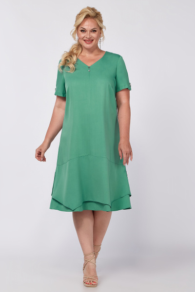 Платье из штапеля с воланом и V-образным вырезом для летних образов Algranda А3997 - фото 1