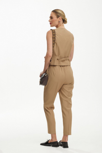 Костюм с жилетом из текстиля для элегантных образов Твой имидж 1883 кэмел - фото 10