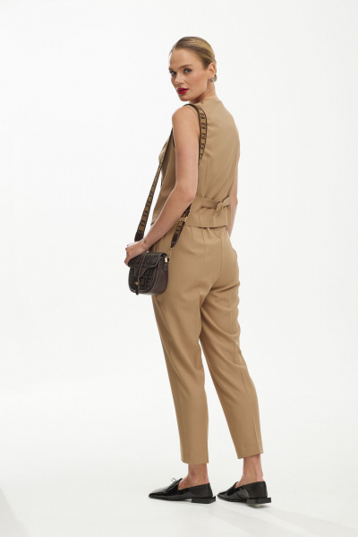 Костюм с жилетом из текстиля для элегантных образов Твой имидж 1883 кэмел - фото 3