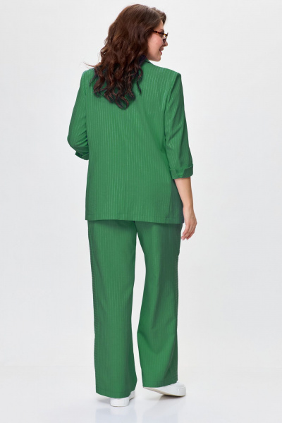 Костюм жилет и широкие брюки с ремнем ALEZA 1206 зеленый - фото 2