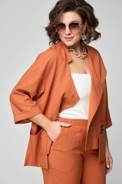 Брюки, жакет ALEZA 1185.3 терракот - фото 8