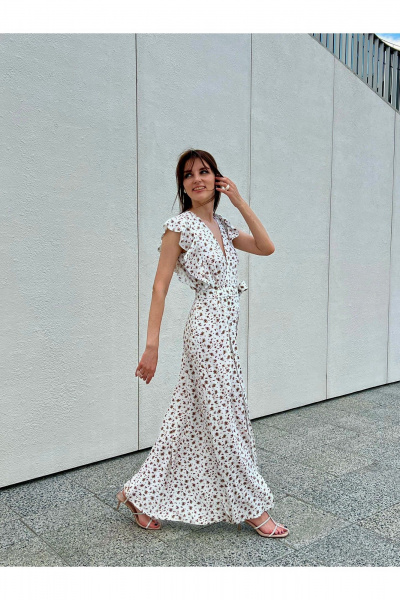 Макси платье из вискозы с поясом и запахом i3i Fashion 111 - фото 1