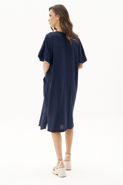 Легкое платье из вискозы-с льняными вставками Fantazia Mod 4831 синий - фото 5