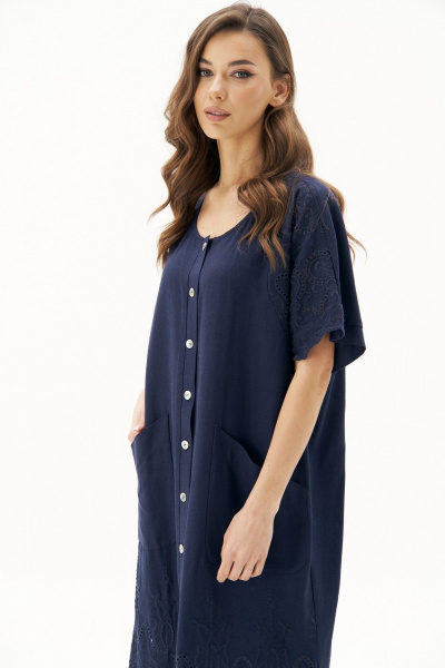 Легкое платье из вискозы-с льняными вставками Fantazia Mod 4831 синий - фото 4